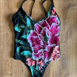 One Piece Floral Kona Sol Cheeky Swimsuit Medium